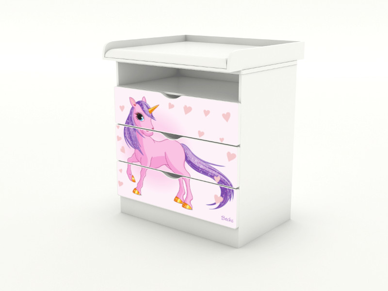 Becks komoda s odnímateľným prebaľovacím pultom Koník